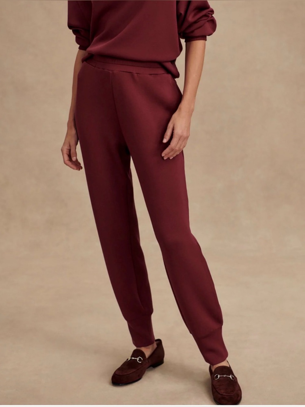 NWT Varley slim cuff pant 27.5” double soft New Maroon